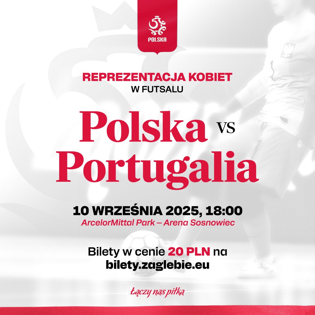 🔥 Już 10 września futsal zawita do Areny Sosnowiec!
Na parkiecie zmierzą się reprezentacje 🇵🇱 Polski i 🇵🇹 Portugalii w meczu towarzyskim ⚽💥

⬜🟥 Biało-Czerwone liczą na głośny doping z trybun! 🙌
Nie może Was zabraknąć 👉 🎟️ bilety.zaglebie.eu