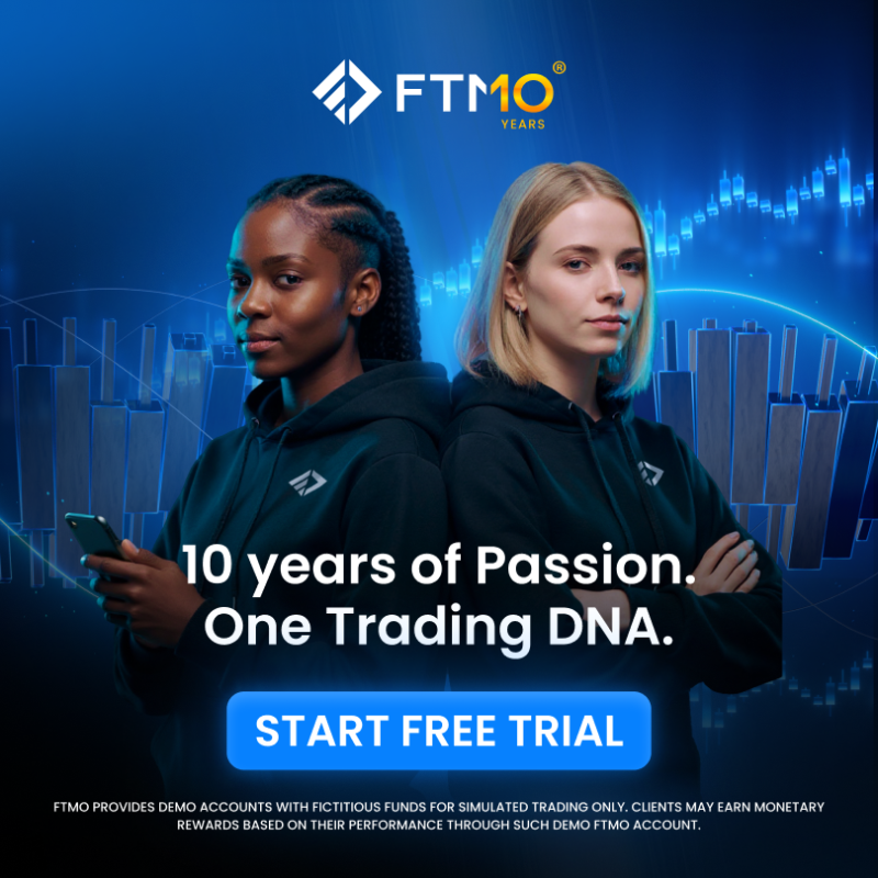 FTMO_com's tweet photo. Start your journey in simulated trading with FTMO, backed by 10 years of experience.