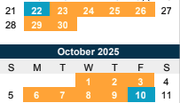 Sept. 22-Oct. 10

INTERCESSION- No School