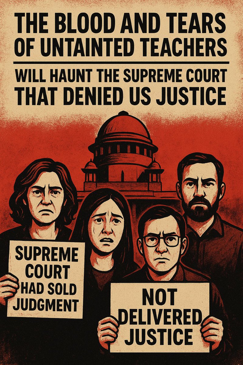 besra37926's tweet photo. #SaveUntaintedTeachersWbcssc2016 

We prayed for justice but got mockery. Judiciary of this land has turned into the destroyer of the innocent, not the protector of rights.
@rashtrapatibhvn
@PMOIndia @MLJ_GoI @indSupremeCourt @barandbench @LiveLawIndia @LawChakra https://t.co/MYxo19IzVa