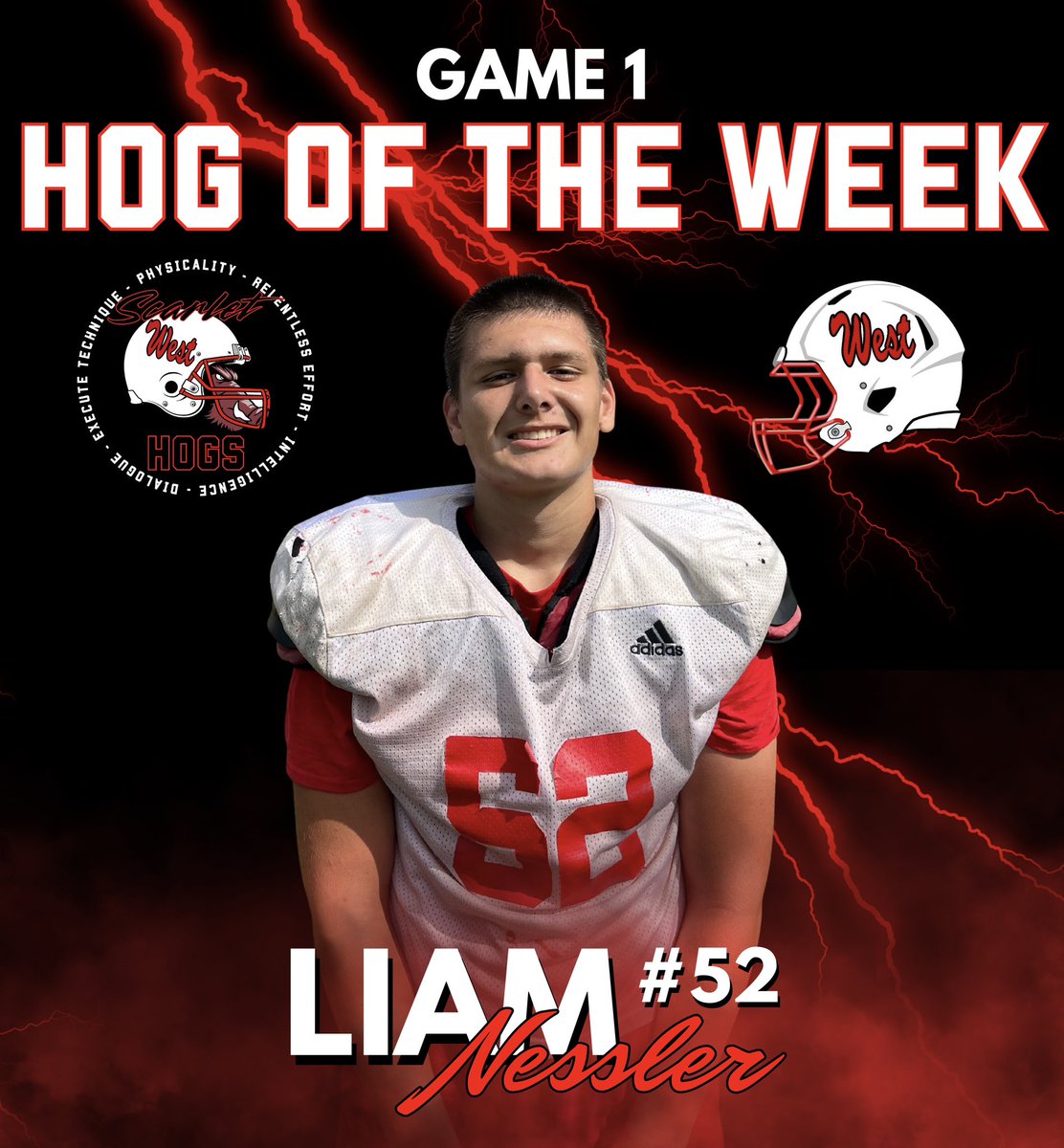 Coach Udermann (@coachudermann) on Twitter photo In his first varsity start, Liam Nessler earned himself our Hog of the Week award! Nice job and keep working Liam! #ScarletHogs <a href="/LiamNessle76689/">Liam Nessler</a> In his first varsity start, Liam Nessler earned himself our Hog of the Week award! Nice job and keep working Liam! #ScarletHogs <a href="/LiamNessle76689/">Liam Nessler</a>