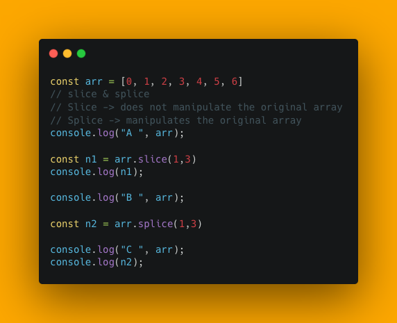 CrCodeArt's tweet photo. Day 82:

• Learned about arrays in JS.

• Came to know about different methods in arrays.

• Difference between slice &amp; splice.

• Different methods to merge two or more arrays.

Thanks to @Hiteshdotcom Sir ! !

#100DaysOfCode  #JavaScript https://t.co/6p9iuHViE9