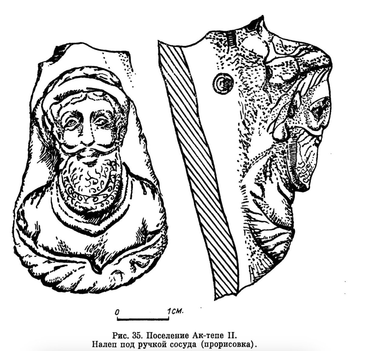 Sasanian or Kushano-Sasanian applique on a vessel, Ak-tepe