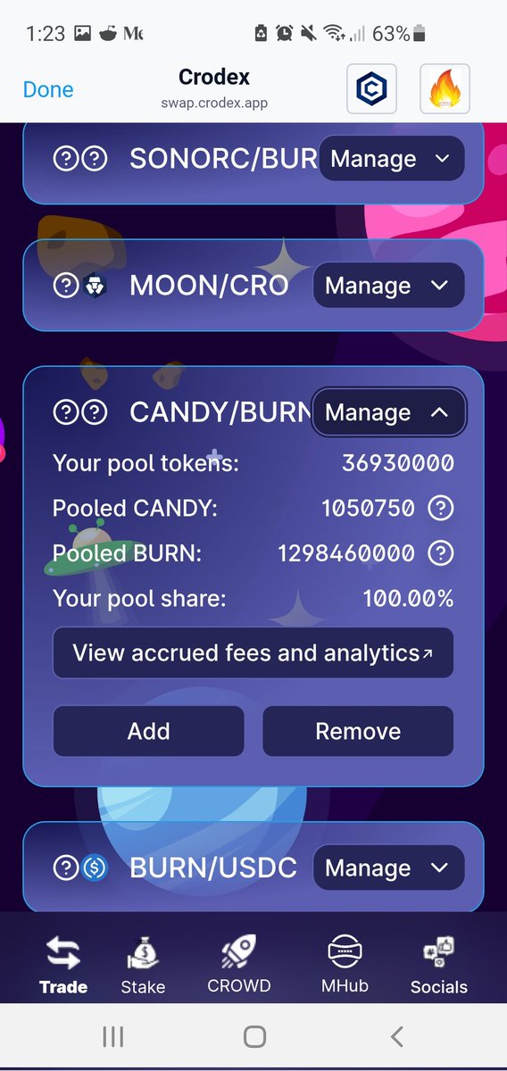 Today we have set a partnership with Bored Candy DEX. 
They sent us 1M $CANDY.
We paired that to $BURN on Crodex and burned the LP contract. 
cronoscan.com/tx/0xdaffc31bb…

$CANDY will officially be the 1st Token we have successfully helped get White listed on another DEX.

There is a