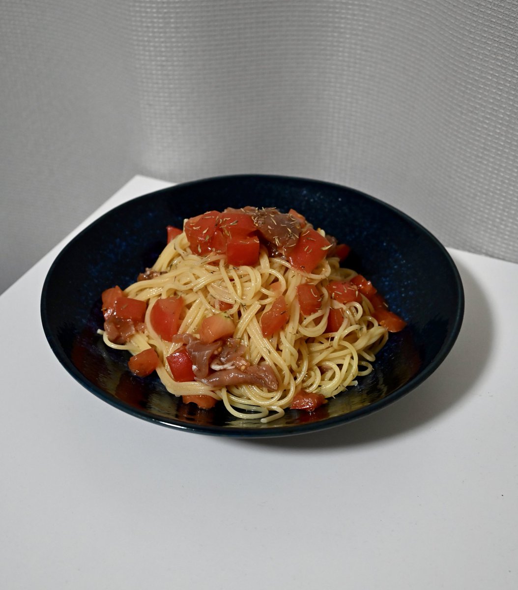 いつも作るトマトと生ハムの冷製パスタ×おnewパスタプレート