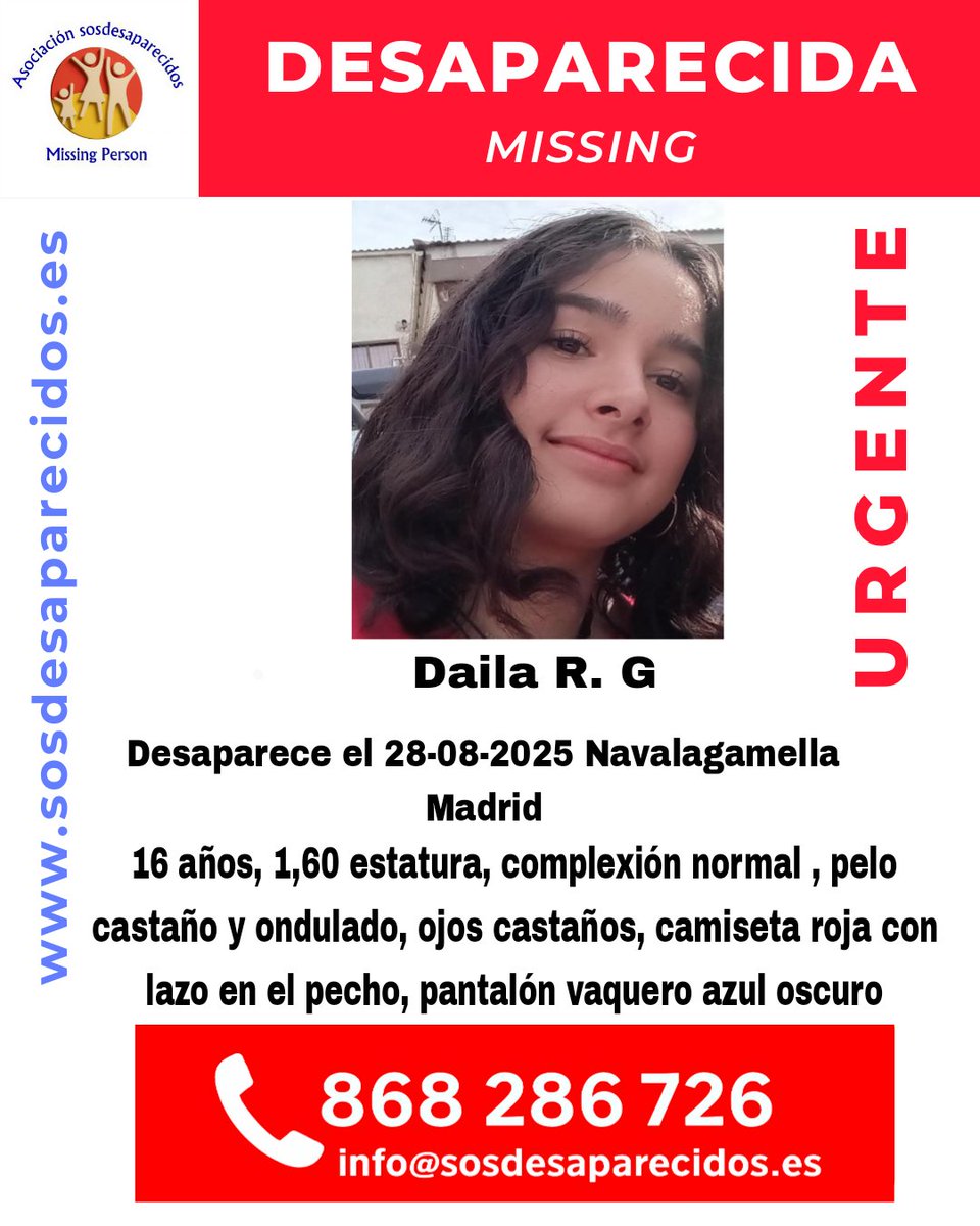 ALERTA DESAPARECIDOS (@sosdesaparecido) on Twitter photo 🆘 DESAPARECIDA
#sosdesaparecidos #Desaparecido #Missing #España #Madrid
Fuente: sosdesaparecidos
Síguenos <a href="/sosdesaparecido/">ALERTA DESAPARECIDOS</a> 🆘 DESAPARECIDA
#sosdesaparecidos #Desaparecido #Missing #España #Madrid
Fuente: sosdesaparecidos
Síguenos <a href="/sosdesaparecido/">ALERTA DESAPARECIDOS</a>