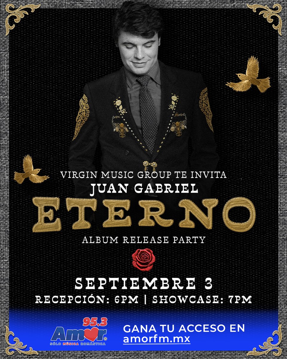 ❤ ¡Antes que nadie! Vamos a la presentación de “𝐄𝐭𝐞𝐫𝐧𝐨”, el disco póstumo de #JuanGabriel, podrás escucharlo en exclusiva y antes que nadie. 🎶 

🙌 ¡Regístrate y participa por tu acceso! ul.ink/1WGR4H