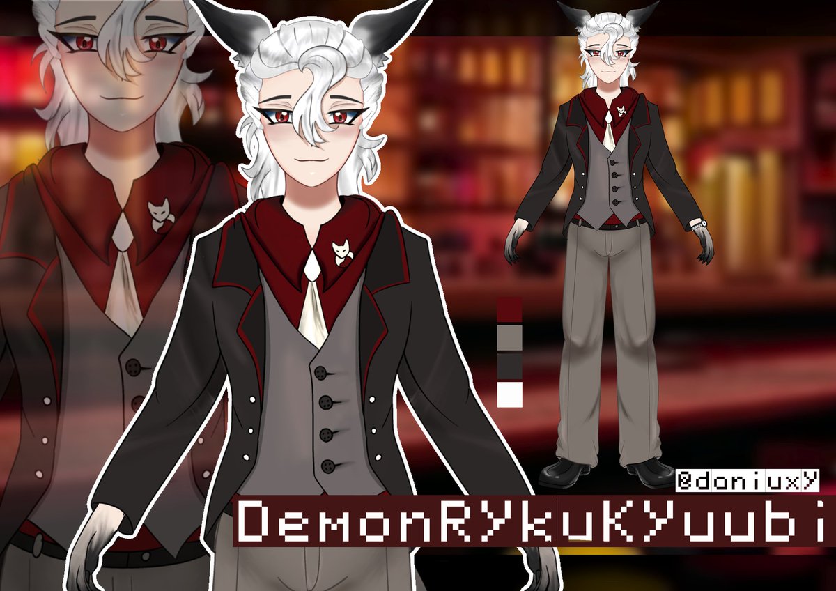 Daniuxy4rt's tweet image. A vtuber comm for @Ryku_The_Fox , rig coming soon 🍷❣️
#vgenopen #vtubercomm