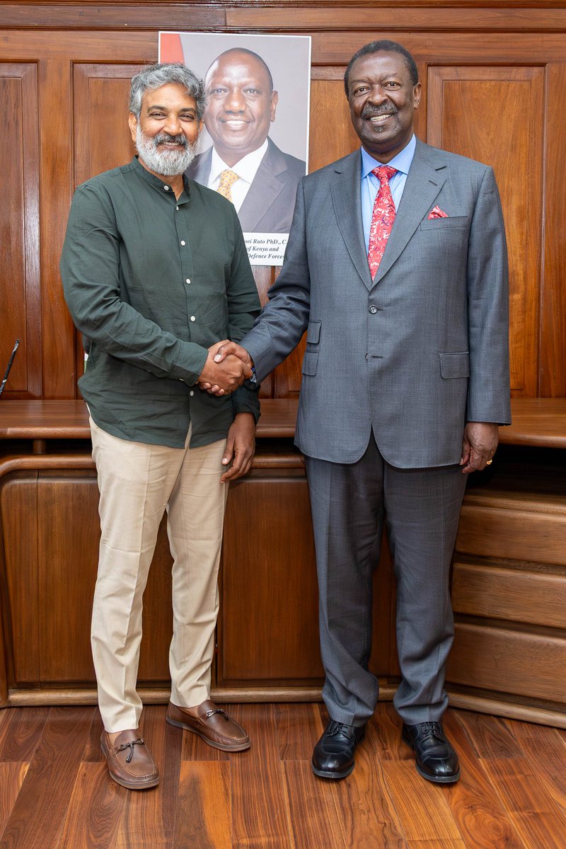 Prime CS Mudavadi hosts Indian filmmaker S. S. Rajamouli, who is in the country for the filming of his upcoming blockbuster SSMB29