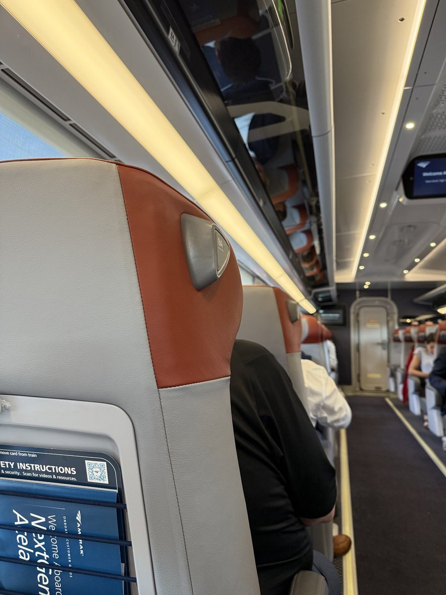 1st ride on long awaited new Acela cars - my take: smoother ride, wider aisles, stable tray tables that don’t dump your food and drinks in your lap, modern restrooms. Same polite staff. Thanks Amtrak!! Now America let’s modernize the rail bed and let them run at speed!