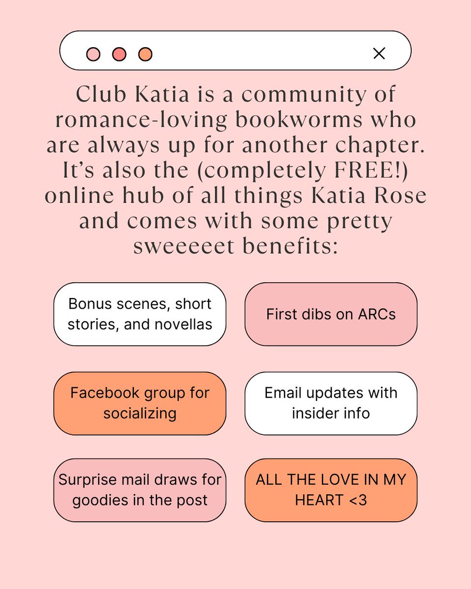 Big news coming this week, and as always, my exclusive reader community will be the first ones to hear! I'd love to have YOU in the club too! Learn all about the perks of membership and get signed up here:
katiarose.com/club-katia