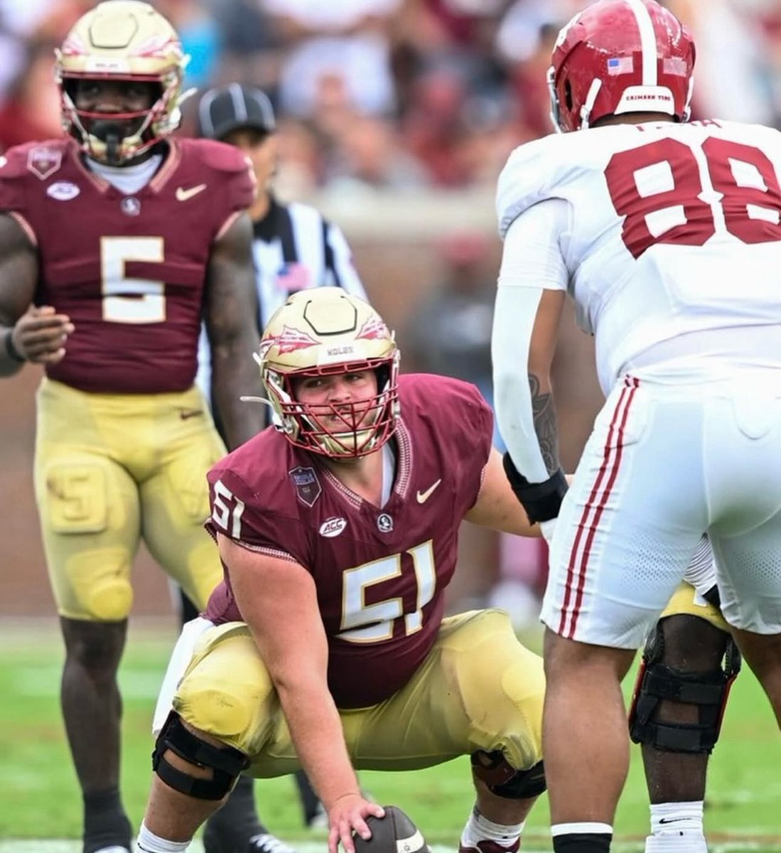 Head football coach Mike Norvell mentioned that redshirt senior offensive lineman Luke Petitbon has a chance to be one of the best centers in college football.

Petitbon has been sensational in preseason camp, then he backed it up with his performance versus Alabama.🔥 #GoNoles