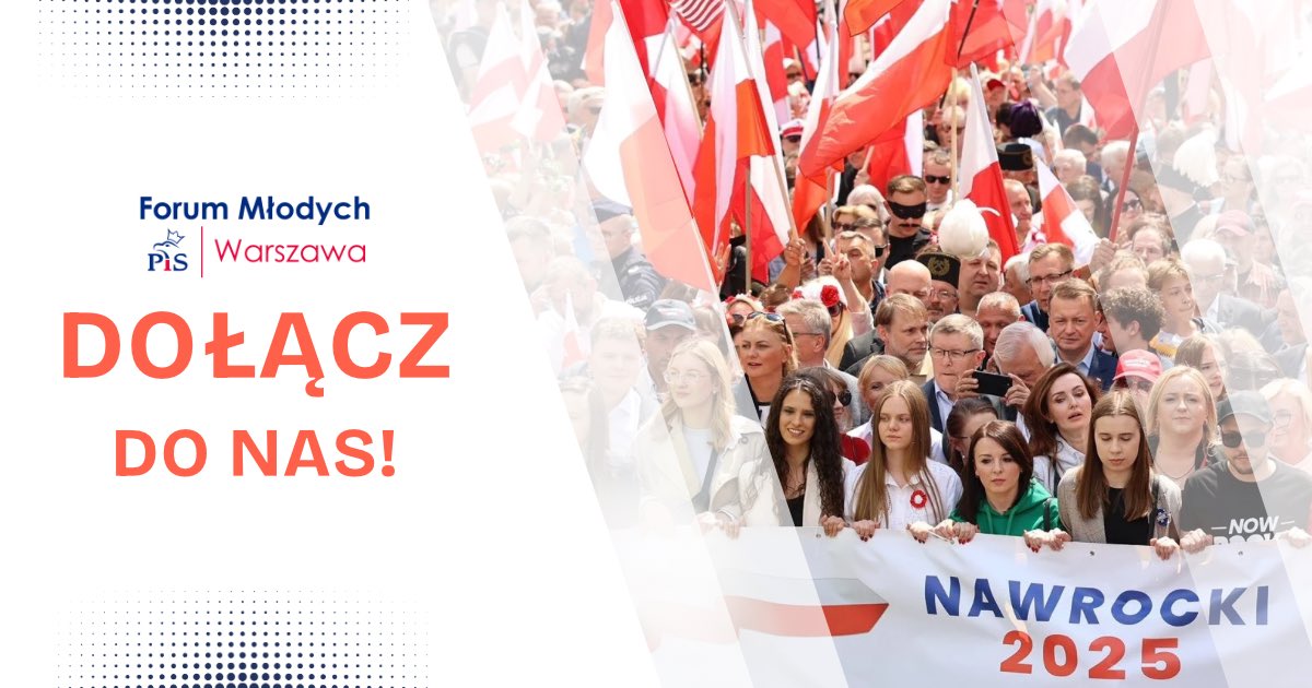 📢 Dołącz do Forum Młodych PiS Warszawa! 

☑️ Interesujesz się polityką?
☑️ Masz konserwatywne poglądy?
☑️ Chcesz zobaczyć jak polityka wygląda od kuchni?
☑️ Chcesz poznać ludzi, którzy podzielają Twoje poglądy?

Jeśli tak, to nie zwlekaj! Czekamy właśnie na Ciebie! 🤝🏻🇵🇱