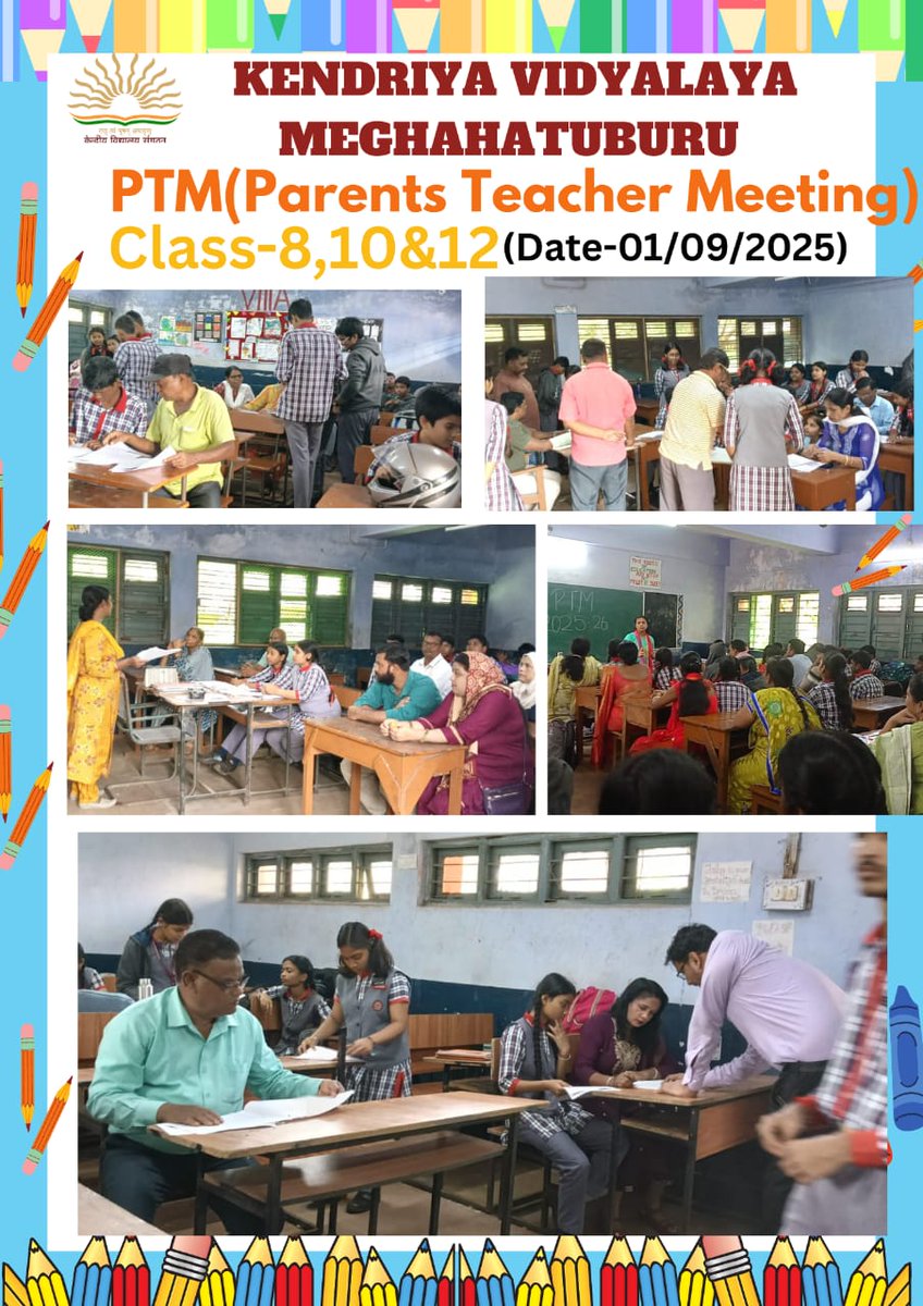 kvmeghahatuburu's tweet image. 📌 Parent-Teacher Meeting (#PTM) for #Classes #VIII, #X, and #XII was conducted to review students’ performance in the #Periodic and #MonthlyTests, fostering collaboration between parents and teachers for #academicexcellence.
@EduMinOfIndia 
@cbseindia29 
@KVS_HQ
@KendriyaRanchi