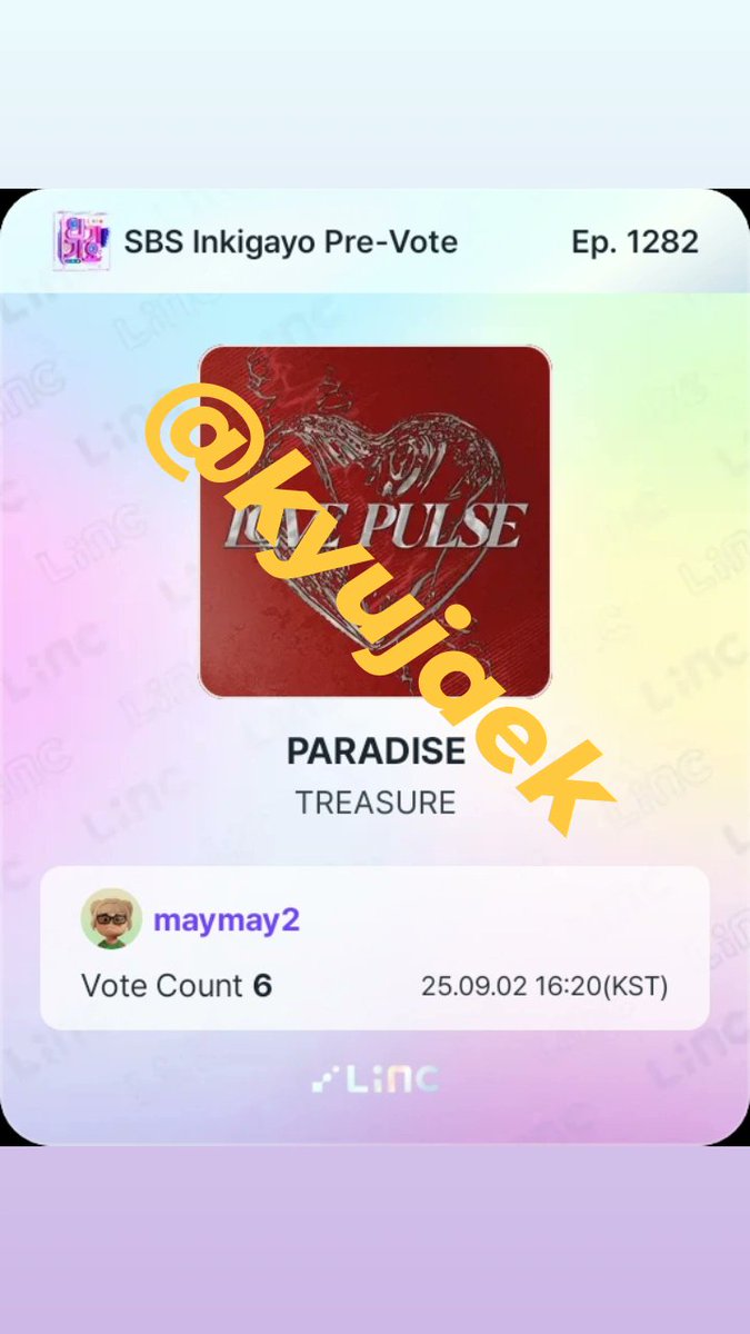 kyujaek's tweet image. INKIGAYO PRE-VOTE x LINC 
9/2/25 
#kyujaek
