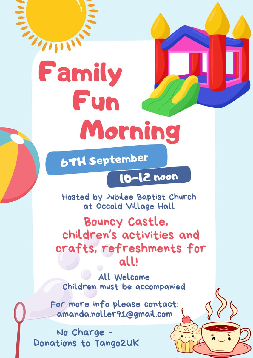 We would love to see you at our Fun Morning on Saturday. Everyone welcome.
#Occold #Thorndon #Redlingfield #Bedingfield #Yaxley #Wetheringsett <a href="/WetheringsettPr/">Wetheringsett Church of England Primary School</a>
<a href="/EyePrimary1/">@EyePrimary</a> <a href="/FcOccold/">Occold FC</a> <a href="/PrimaryThorndon/">Thorndon CEVC Primary</a> <a href="/Eye_Suffolk/">EyeSuffolk.org</a> <a href="/TANGO2Research/">TANGO2 Research Foundation</a>