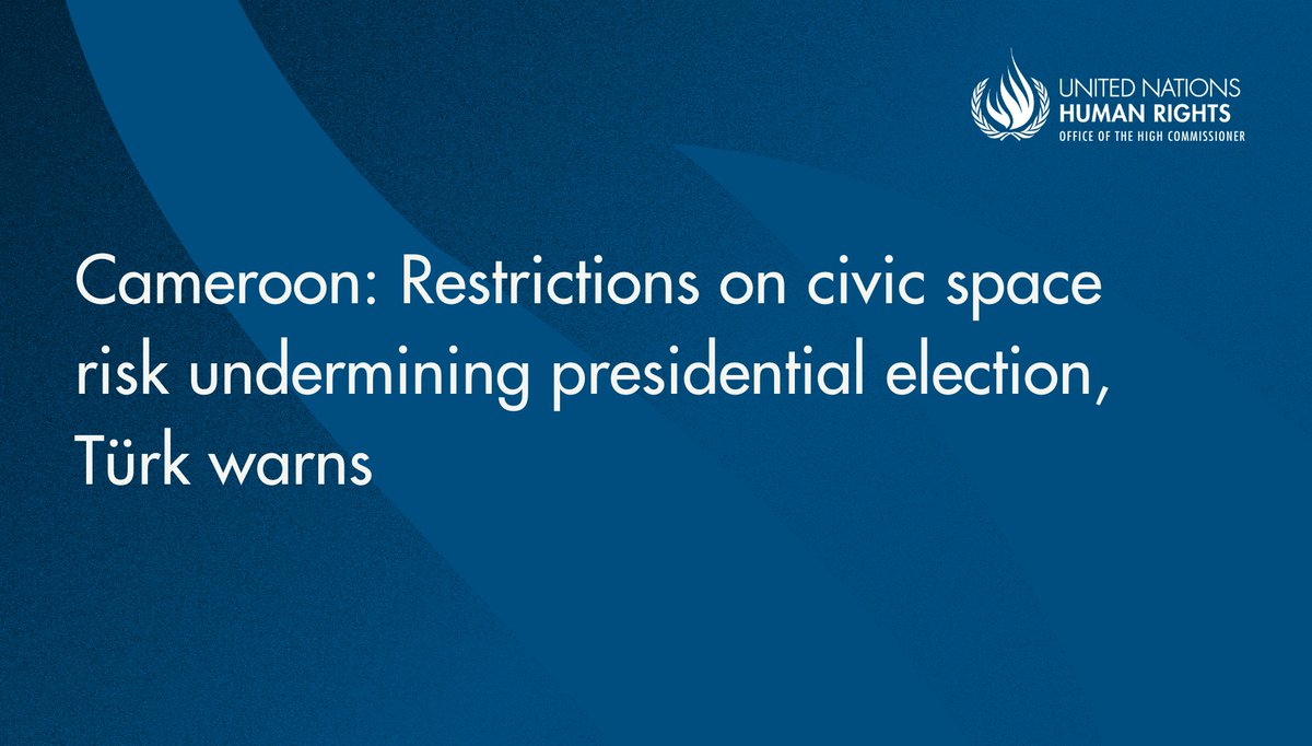 #Cameroon: Growing restrictions on civic &amp; democratic space in the lead up to the presidential election in October raise fears about whether voters can freely express their will.

Equal access to participation in electoral processes for all Cameroonians is absolutely essential.