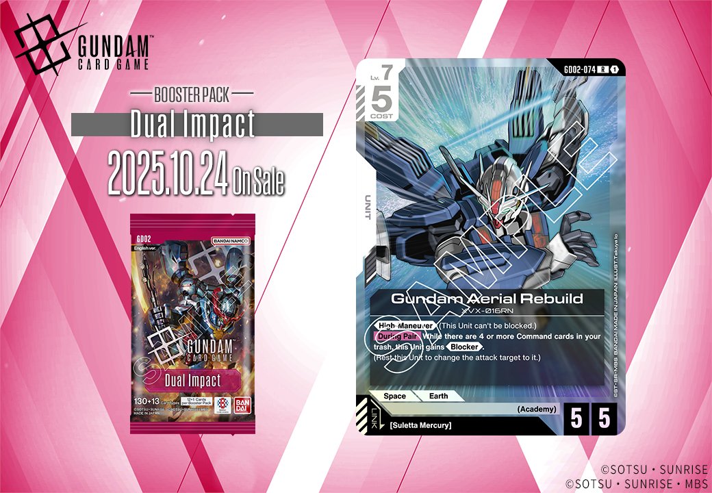 Booster Pack 02 Card Showcase] Introducing Gundam Aerial Rebuild! Included  in the Dual Impact [GD02] booster pack which releases 10/24(Fri)! Product  Info https://t.co/6cZ7IXFp2u #GCG #GundamCardGame #G_Witch