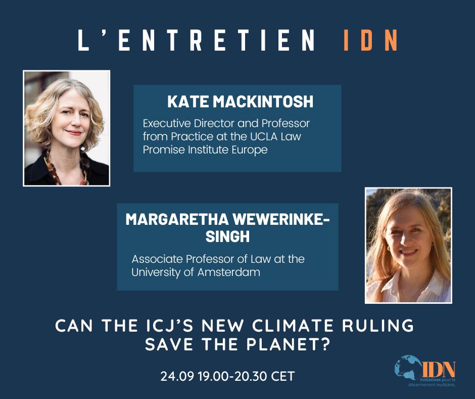 📅 Join us on Wednesday, September 24, at 7 PM for a new Interview !

We will welcome <a href="/Katemackintosh2/">Katemackintosh</a> and Dr. <a href="/mwewerinke/">Margaretha Wewerinke @mwewerinke.bsky.social</a> to discuss the recent advisory opinion on climate change from the International Court of Justice.

Register via the button below 👇
us06web.zoom.us/webinar/regist…