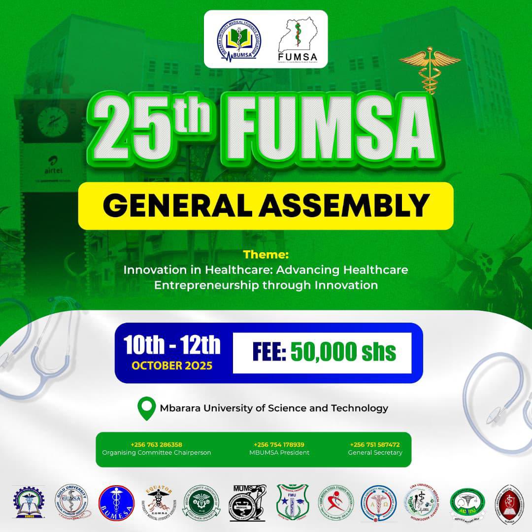 10th -12th October All Medical students Gather at Mbarara University of Science and Technology 😇✨<a href="/MBUMSA_OFFICIAL/">MBARARA UNIVERSITY MEDICAL STUDENTS ASSOCIATION</a> 
See you all