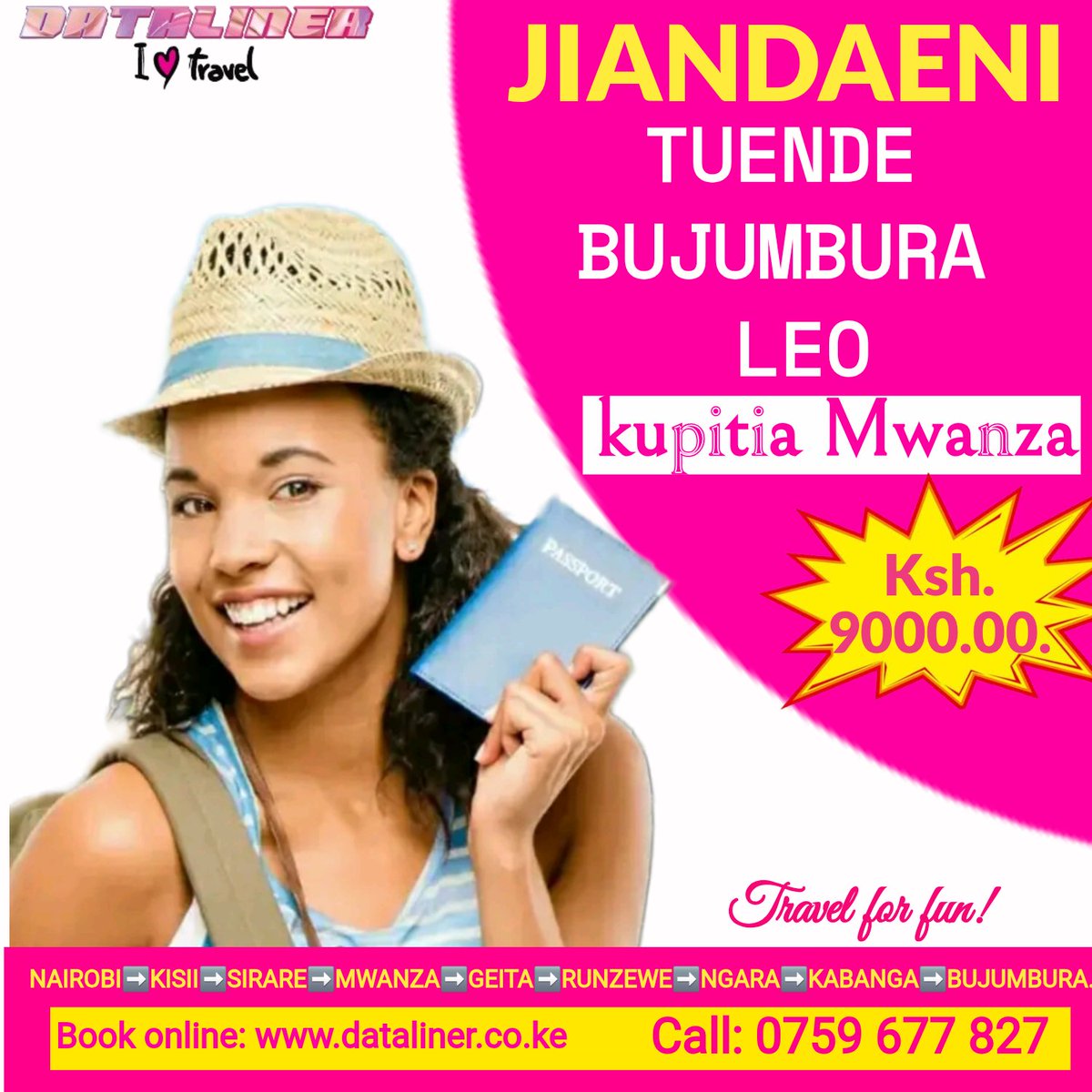 NAIROBI ➡️ BUJUMBURA via MWANZA for as low as Ksh.9000.