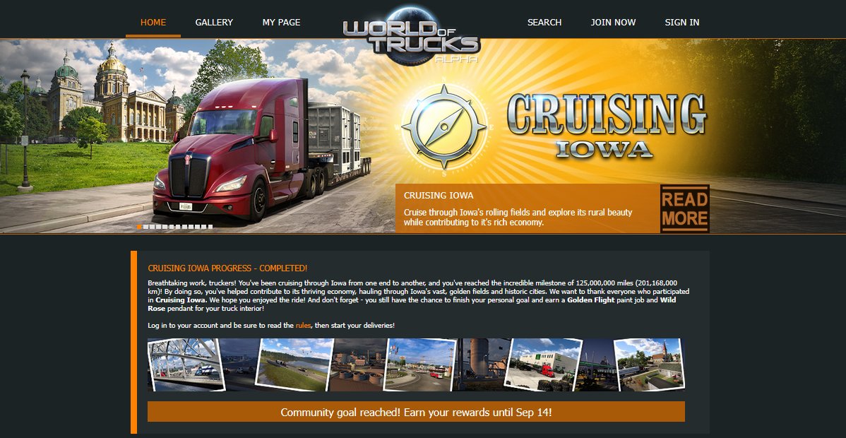 SCS Software (@scssoftware) on Twitter photo Our #CruisingIowa Community Goal has been reached ๐
Those who have completed their personal goal, will receive a Porcelain Wild Rose hanging ornament for their cab! ๐ธ
You still have until Sunday, the 14th of September to take part! Learn more at: blog.scssoft.com/2025/07/cruisiโฆ ๐๐บ๐ธ Our #CruisingIowa Community Goal has been reached ๐
Those who have completed their personal goal, will receive a Porcelain Wild Rose hanging ornament for their cab! ๐ธ
You still have until Sunday, the 14th of September to take part! Learn more at: blog.scssoft.com/2025/07/cruisiโฆ ๐๐บ๐ธ
