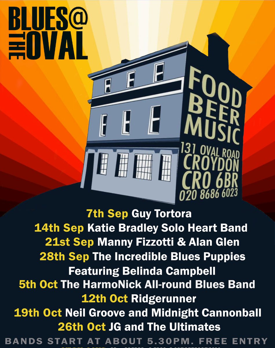 Gigs for Sep/Oct. #bluesmusic #croydon
