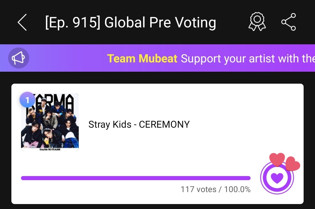 Stay Voting Zone (@stayvotingzone) on Twitter photo ☯️ MUBEAT: PRE-VOTING ☯️
Pre-voting for Music Core is now OPEN!
Drop your votes for #StrayKids #CEREMONY now!
📌 GAP DOESN'T MATTER, WE ONLY NEED TO BE AT #1
✅ Save 150💜 each account for the Live Voting (GAP MATTERS)
❓v.gd/SVZMubeat2023
#KARMA <a href="/Stray_Kids/">Stray Kids</a> ☯️ MUBEAT: PRE-VOTING ☯️
Pre-voting for Music Core is now OPEN!
Drop your votes for #StrayKids #CEREMONY now!
📌 GAP DOESN'T MATTER, WE ONLY NEED TO BE AT #1
✅ Save 150💜 each account for the Live Voting (GAP MATTERS)
❓v.gd/SVZMubeat2023
#KARMA <a href="/Stray_Kids/">Stray Kids</a>