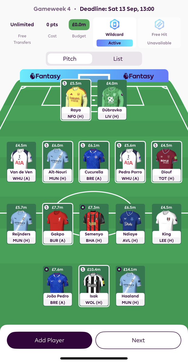 YodaFpl's tweet image. WC4 draft. 

What would you change?

#FPL 
#FPLCommunity