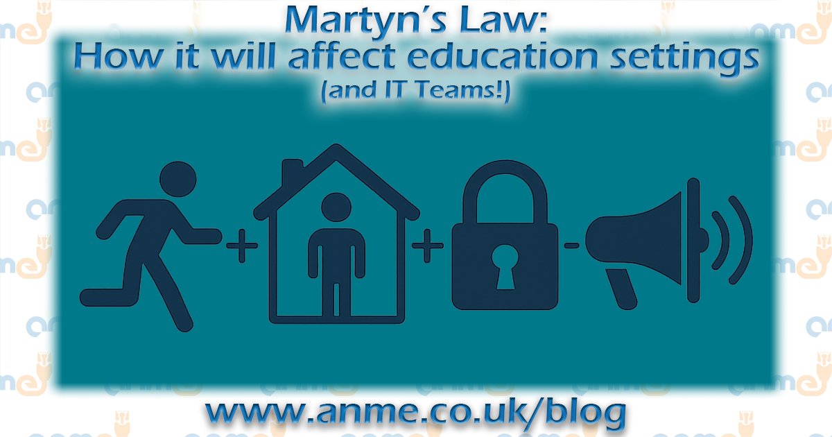 Martyn’s Law is coming - with new responsibilities for education settings to prepare for terror threats.

Our blog explains what it means for schools, and how IT teams fit into the picture: anme.co.uk/blog/blog/item…

#ANME #EdTech #Safeguarding #MartynsLaw #UKEdChat