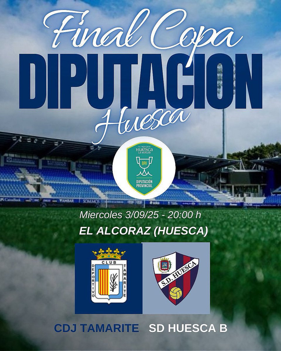 ALTOARAGÓN TELEVISIÓN EMITIRÁ MAÑANA EN DIRECTO LA FINAL DE LA COPA DIPUTACIÓN A LAS 20.00H DESDE EL ESTADIO DE EL ALCORAZ

La televisión de Huesca, estará presente en la final de la COPA DIPUTACIÓN, que se jugará mañana a las 20.00h en el estadio de El Alcoraz, en Huesca.