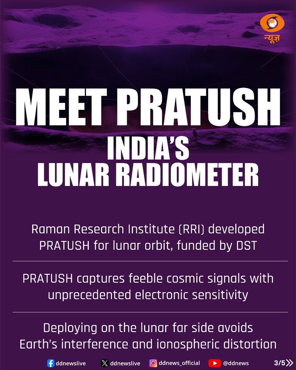 DDNewslive's tweet image. #SpaceScience #CosmicDawn #ISRO #PRATUSH #RamanResearchInstitute
@IndiaDST @DrJitendraSingh @isro @PIB_India @MIB_India