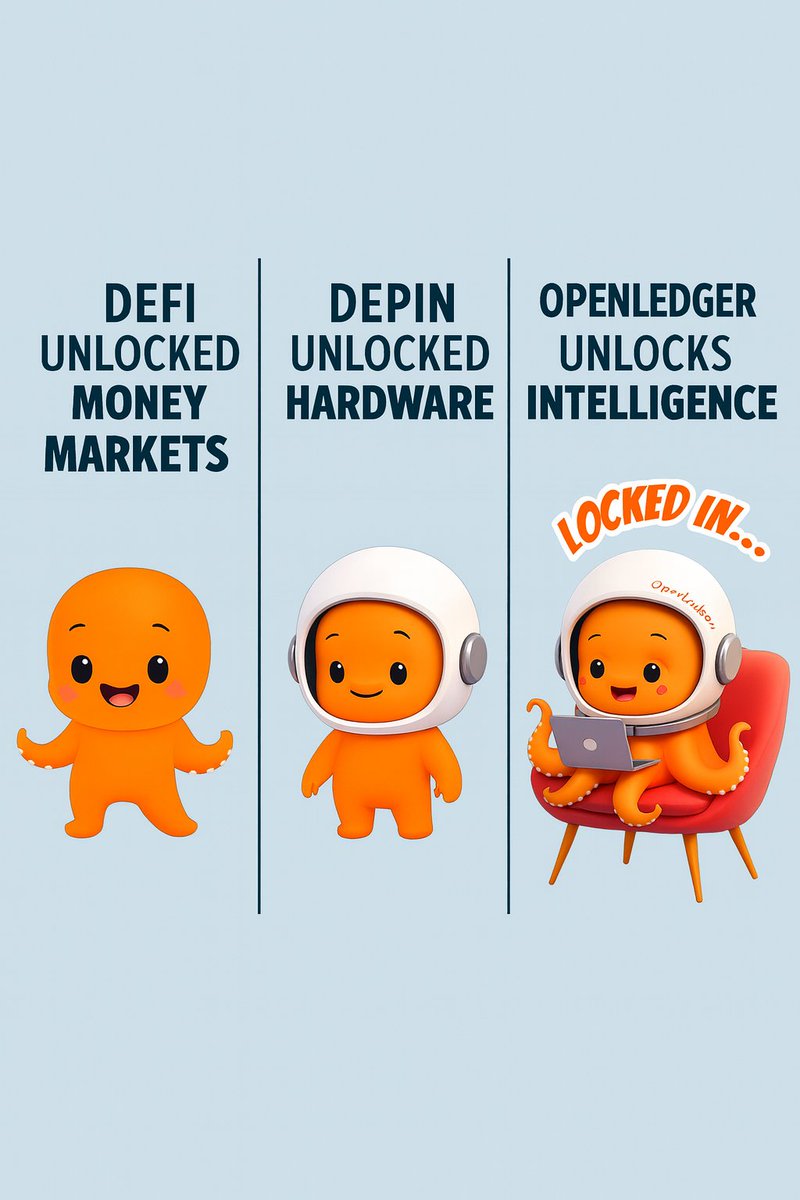 JOSEon.sol (@joseonsol) on Twitter photo DeFi unlocked the money markets.
Open access, global liquidity, smart contracts that eliminated intermediaries.
DePIN unlocked the hardware.
Decentralized networks of nodes, storage, GPUs, and connectivity within everyone's reach.
Now comes <a href="/OpenledgerHQ/">Openledger</a> : unlocking DeFi unlocked the money markets.
Open access, global liquidity, smart contracts that eliminated intermediaries.
DePIN unlocked the hardware.
Decentralized networks of nodes, storage, GPUs, and connectivity within everyone's reach.
Now comes <a href="/OpenledgerHQ/">Openledger</a> : unlocking