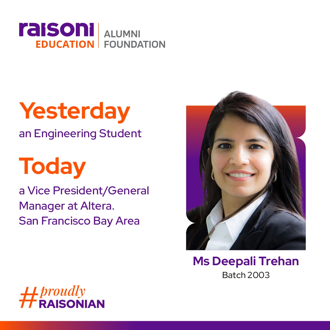 Raisoni Group (@raisoniworld) on Twitter photo From GHRCE (Electronics Engg, 2003) to VP & GM at Altera, USA, Deepali Trehan is a global tech leader. Raisoni Education proudly supports women in STEM who rise to lead the world.
#RaisoniAlumni #RaisoniPride #GlobalSuccess #RaisoniEngineering #RaisoniEducation #AVisionBeyond From GHRCE (Electronics Engg, 2003) to VP & GM at Altera, USA, Deepali Trehan is a global tech leader. Raisoni Education proudly supports women in STEM who rise to lead the world.
#RaisoniAlumni #RaisoniPride #GlobalSuccess #RaisoniEngineering #RaisoniEducation #AVisionBeyond