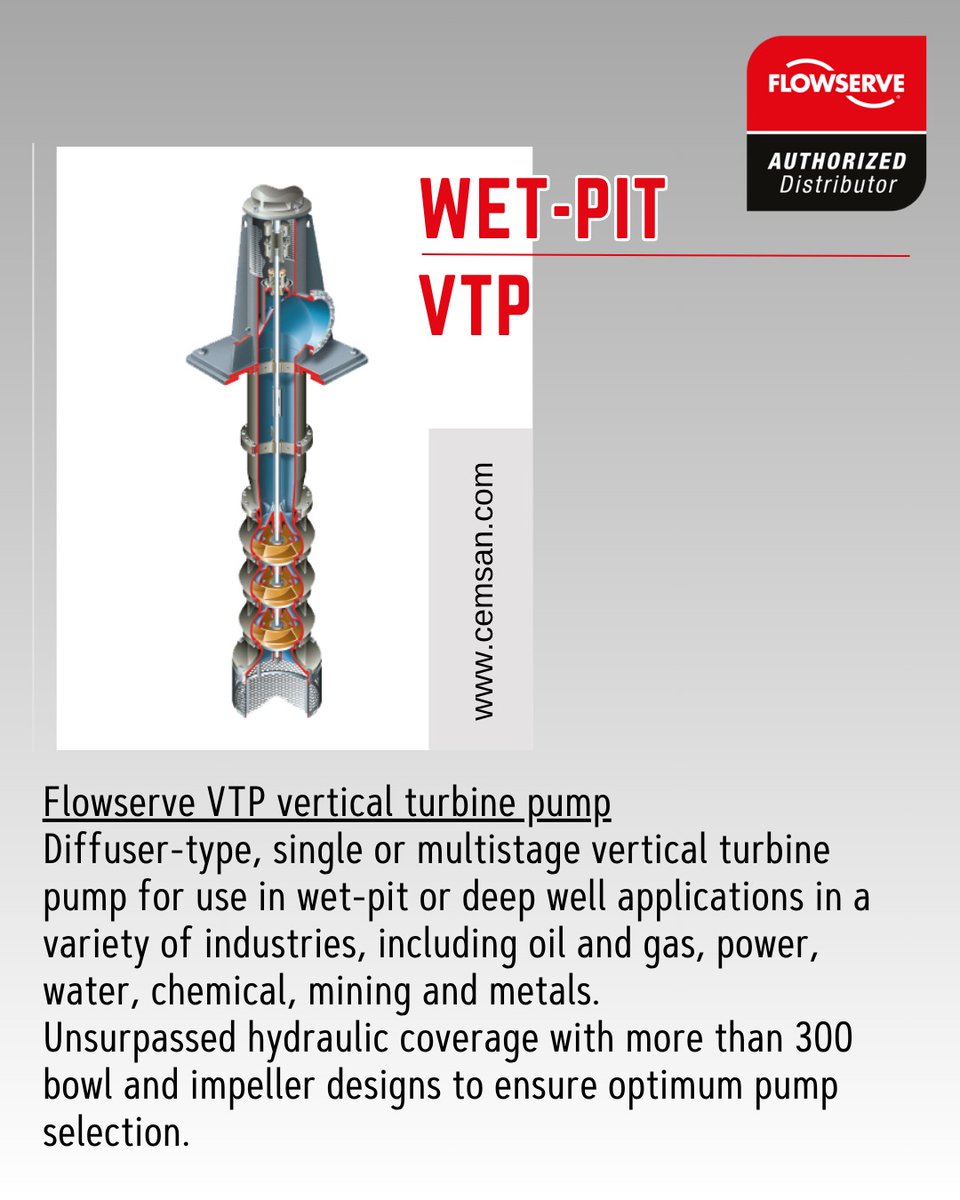 cemsansuprateam's tweet image. Design flexibility arising from a wide variety of configurations, constructions and materials to suit application requirements; standard and ISO 13709/API 610 (VS1) units available.

#flowserve
