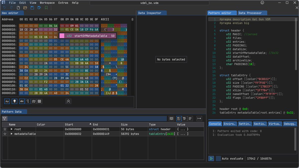 Whoops, looks like the developers of Gal Gun might have made a little mistake in how file archives work.

This byte is (I think) supposed to indicate where the start of the file metadata table is.  But there's a 18 byte padding between the header and table.

They probably typed