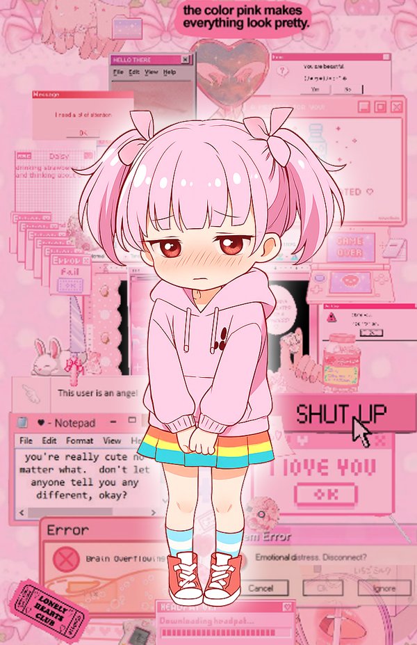 When you're trying to play it cool but you're secretly blushing! 🥰 Who else loves a good pink aesthetic with a touch of retro charm? <a href="/solana/">Solana</a> #meme