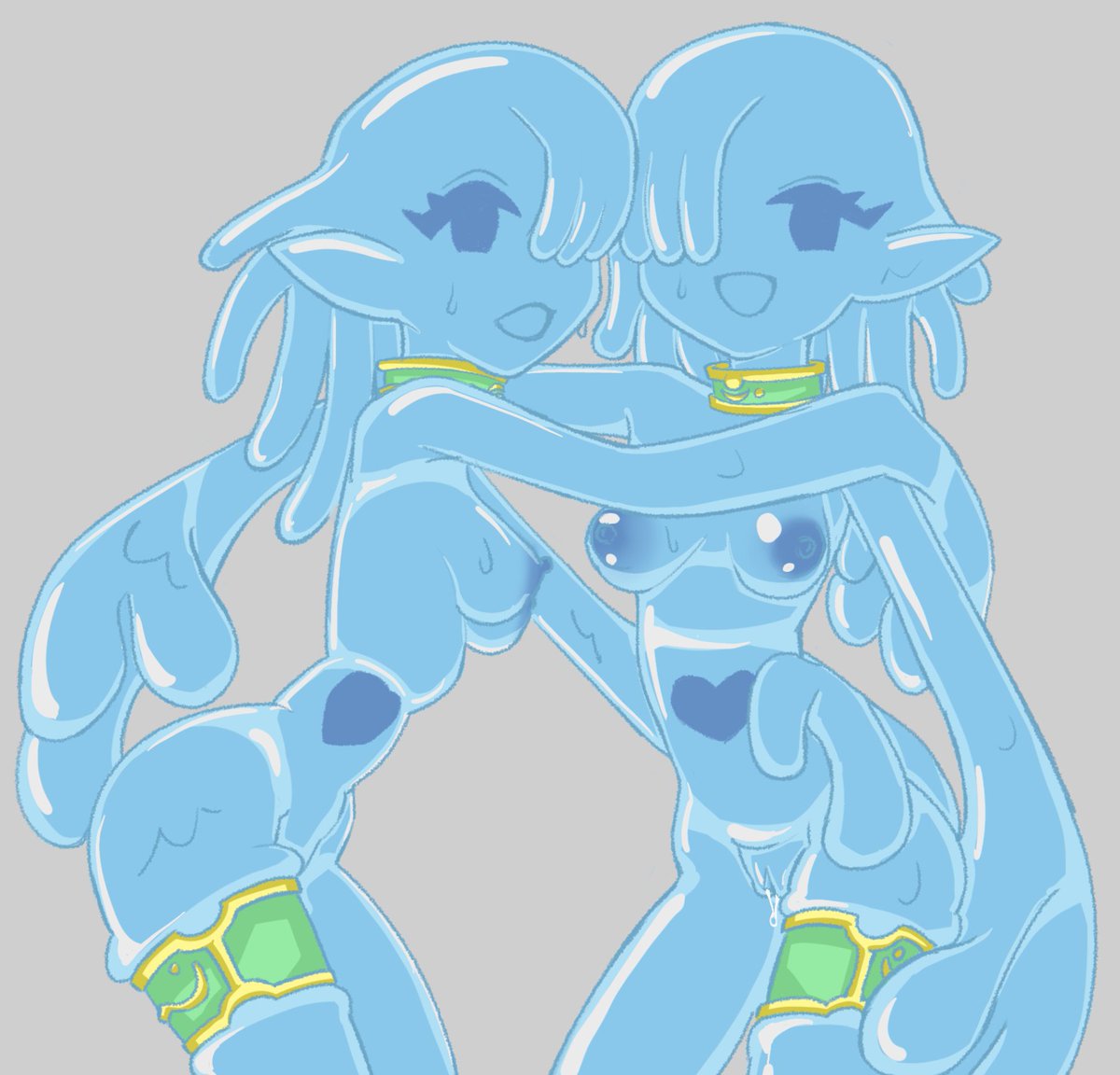 fanart of <a href="/Nsfw_Hare/">NSFW_Hare 💀🔞</a> slime girl. big fan of what shes got going on