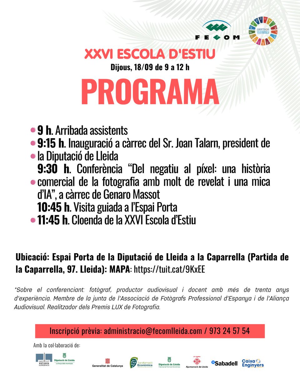 Fecom Lleida (@fecomlleida) on Twitter photo .<a href="/fecomlleida/">Fecom Lleida</a> i la XXVI ESCOLA D'ESTIU
Us hi esperem!!!
🗓️ Dijous, 18 de setembre
⌛️ 9 a 12h
⬇️ .<a href="/fecomlleida/">Fecom Lleida</a> i la XXVI ESCOLA D'ESTIU
Us hi esperem!!!
🗓️ Dijous, 18 de setembre
⌛️ 9 a 12h
⬇️