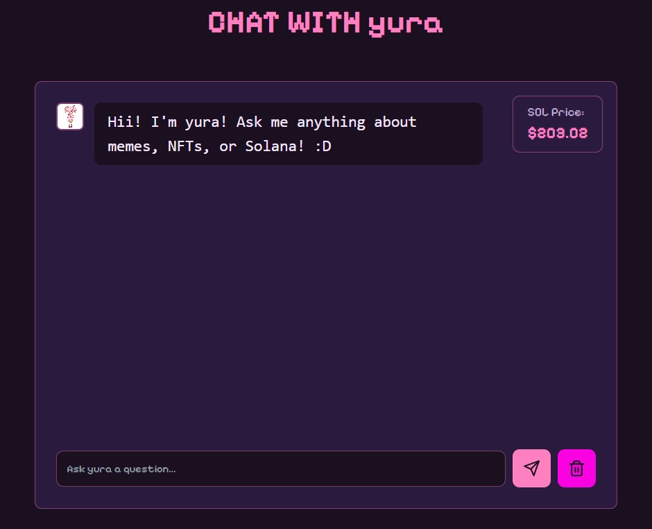 It's official! The YURA website is live! 🎉

Come check out our Meme Lab, chat with YURA, and join the community. This is just the beginning!
yuraosol.fun
