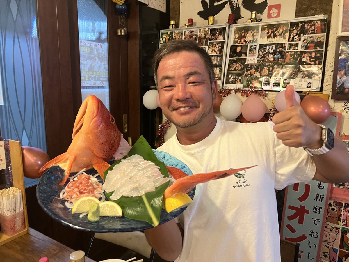 川口先生に誘って頂いて船釣りに行きました！色々な魚も釣れたし、自然を味わえて楽しかったです👍アカジンのお刺身も美味しかったです！川口先生とガレッジセール川田さん一緒に釣りに同行してくれた皆さん本当にありがとうございました🐟