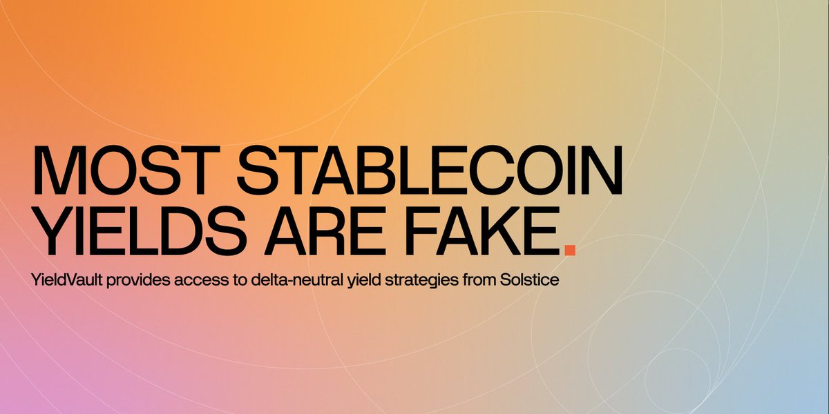 Solstice Labs (@solstice_io) on Twitter photo That 50% APY from lending protocols? It's subsidized by token emissions that dump 90% in 6 months.
Solstice generated 21.5% in 2024. Even during the market dump. No tokens pumping our yields.
Degens pay us funding every 8 hours whether markets pump or dump. That's your yield. That 50% APY from lending protocols? It's subsidized by token emissions that dump 90% in 6 months.
Solstice generated 21.5% in 2024. Even during the market dump. No tokens pumping our yields.
Degens pay us funding every 8 hours whether markets pump or dump. That's your yield.