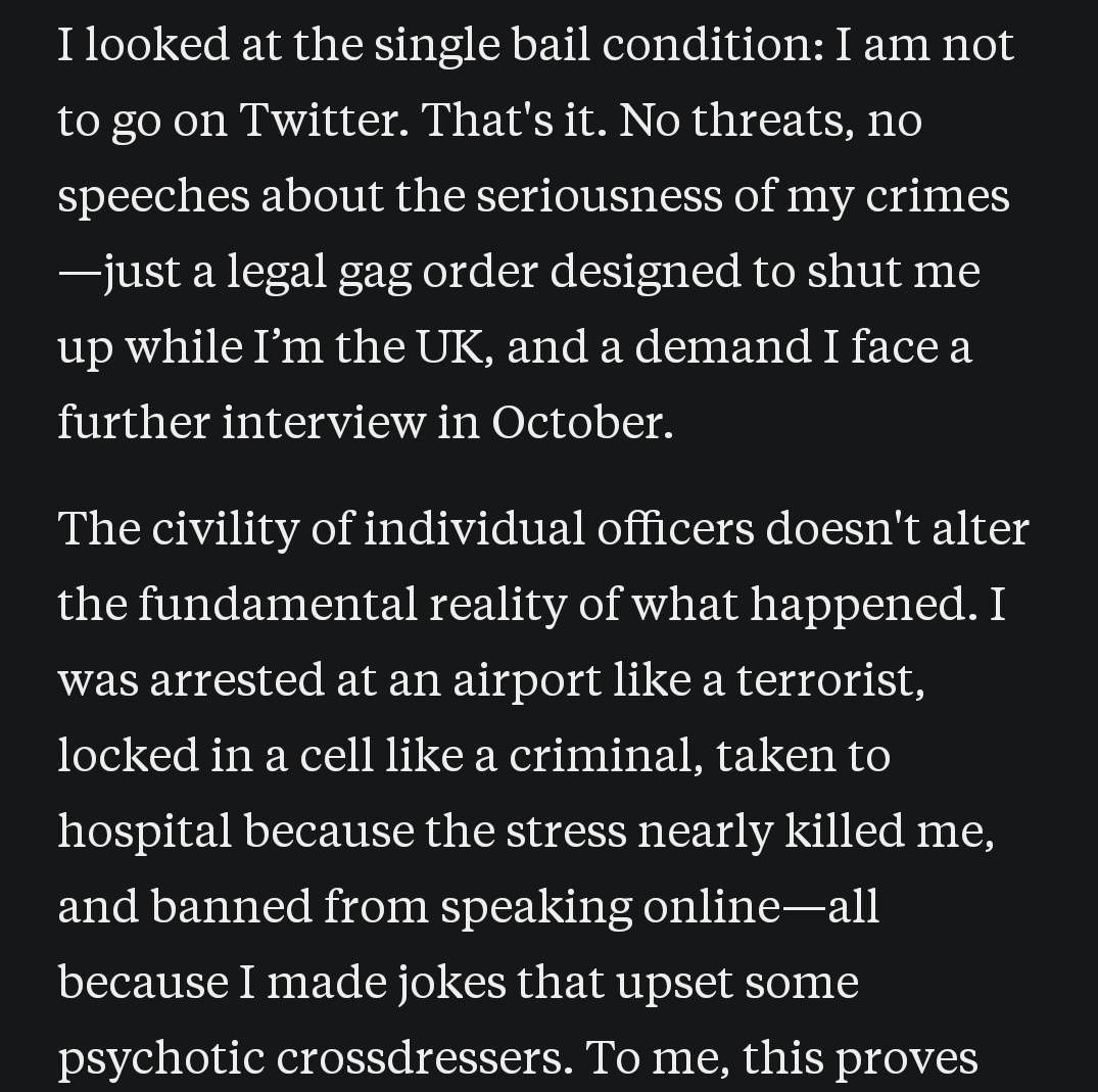Keith Woods (@keithwoodsyt) on Twitter photo Graham Linehan <a href="/Glinner/">Graham Linehan 🎗️</a> the creator of Father Ted and the IT Crowd, was arrested by 5 armed guards in the UK for "transphobic" tweets.
His one bail condition is that he's not allowed to use X. The UK is dystopian beyond belief. Graham Linehan <a href="/Glinner/">Graham Linehan 🎗️</a> the creator of Father Ted and the IT Crowd, was arrested by 5 armed guards in the UK for "transphobic" tweets.
His one bail condition is that he's not allowed to use X. The UK is dystopian beyond belief.