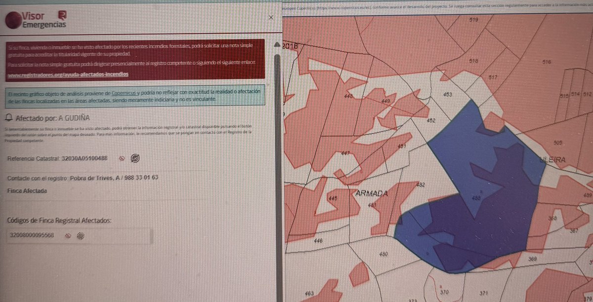Desde hoy está activado el protocolo de gratuidad de notas simples en caso de que su finca se haya visto afectada por los incendios sufridos este verano. En el Portal Registral de Emergencias geoportal.registradores.org/home podrá obtener información de cómo obtenerla.