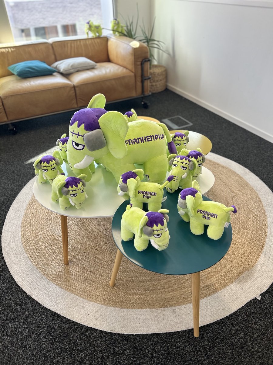dunglas's tweet image. It’s alive!

After months of meticulous stitching, we’re thrilled to announce the official release of the #FrankenPHP elePHPant plushie! This isn’t your average plushie—it’s a grotesque yet charming creature, a patchwork of code and fluff, and the perfect companion for those…