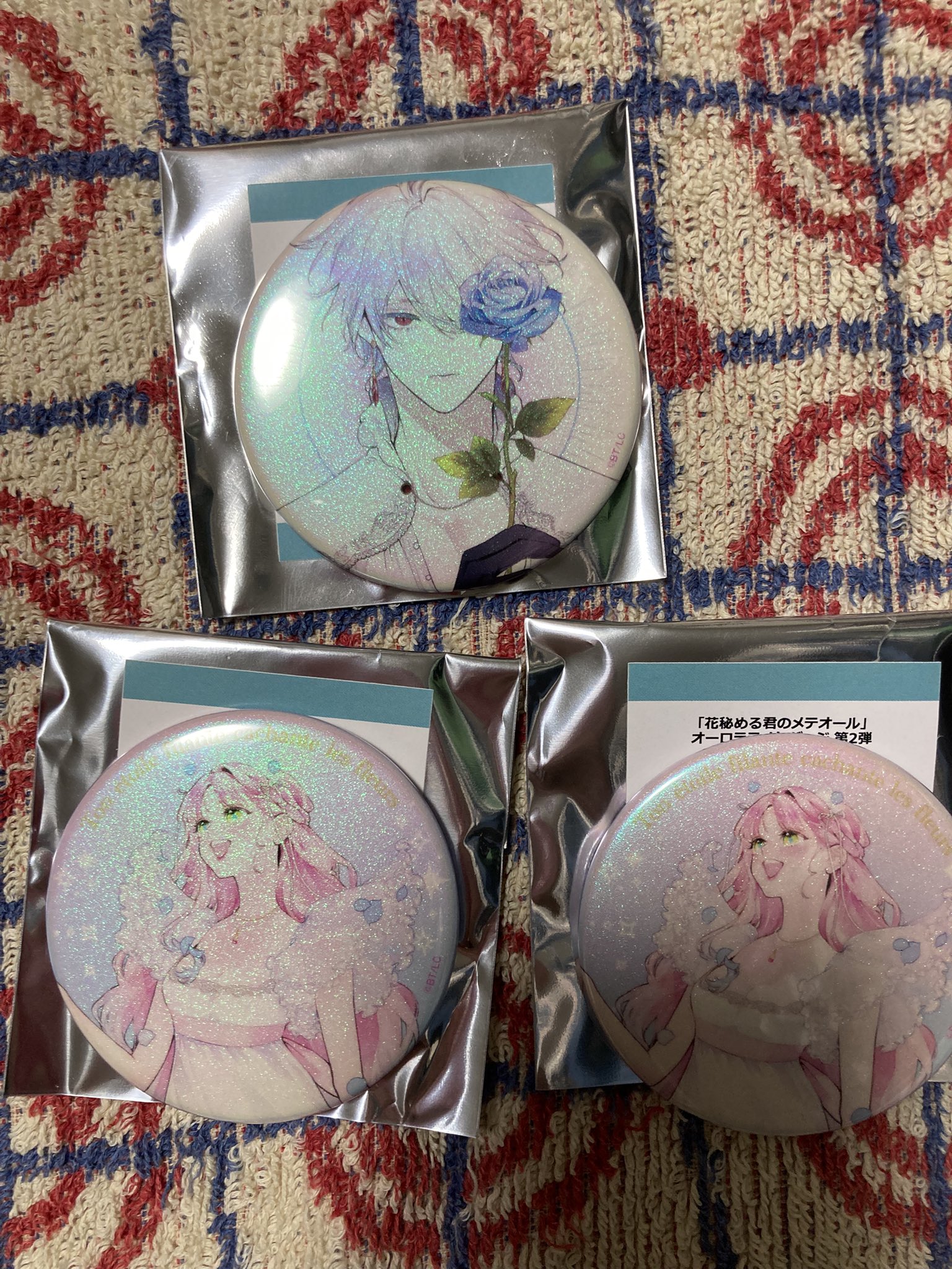 缶バッジ　花秘める君のメテオール　花メテ　ラビ　ステラ　ポップアップ 缶バッジ① 花秘める君のメテオール 花メテ ラビ ステラ pop up