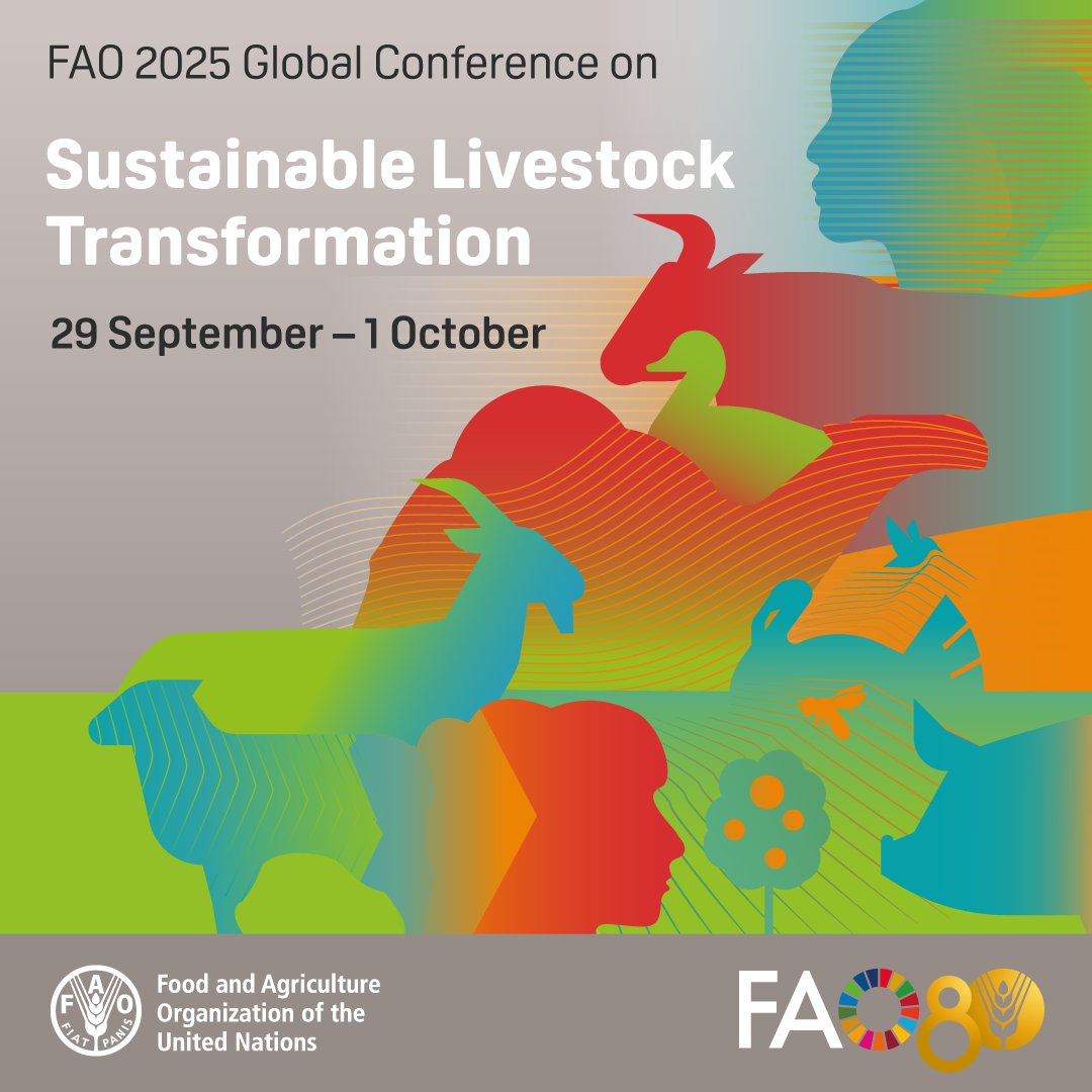 FAOLivestock's tweet photo. 🚨 The countdown is on! ⏳
 
The Global Conference on Sustainable Livestock Transformation is almost here ➡️ https://t.co/dO10Bmw1Ve
��� 29 Sept – 3 Oct
 
We are ready. Are you? 😃💪
 
#SustainableLivestock https://t.co/VhVfMuniBg