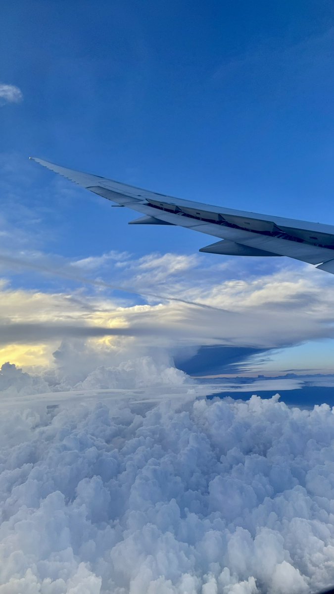 今日日本に到着する前、飛行機の窓から見た空が本当にきれいだったんだ！☁️✨

雲がふわふわで、まるで北極の雪原みたいな景色でさ

見たら、そのまま雲にダイブして寝転びたくなっちゃうよね〜！

ちなみに、、、ただいまーーー🇯🇵✈️🥰