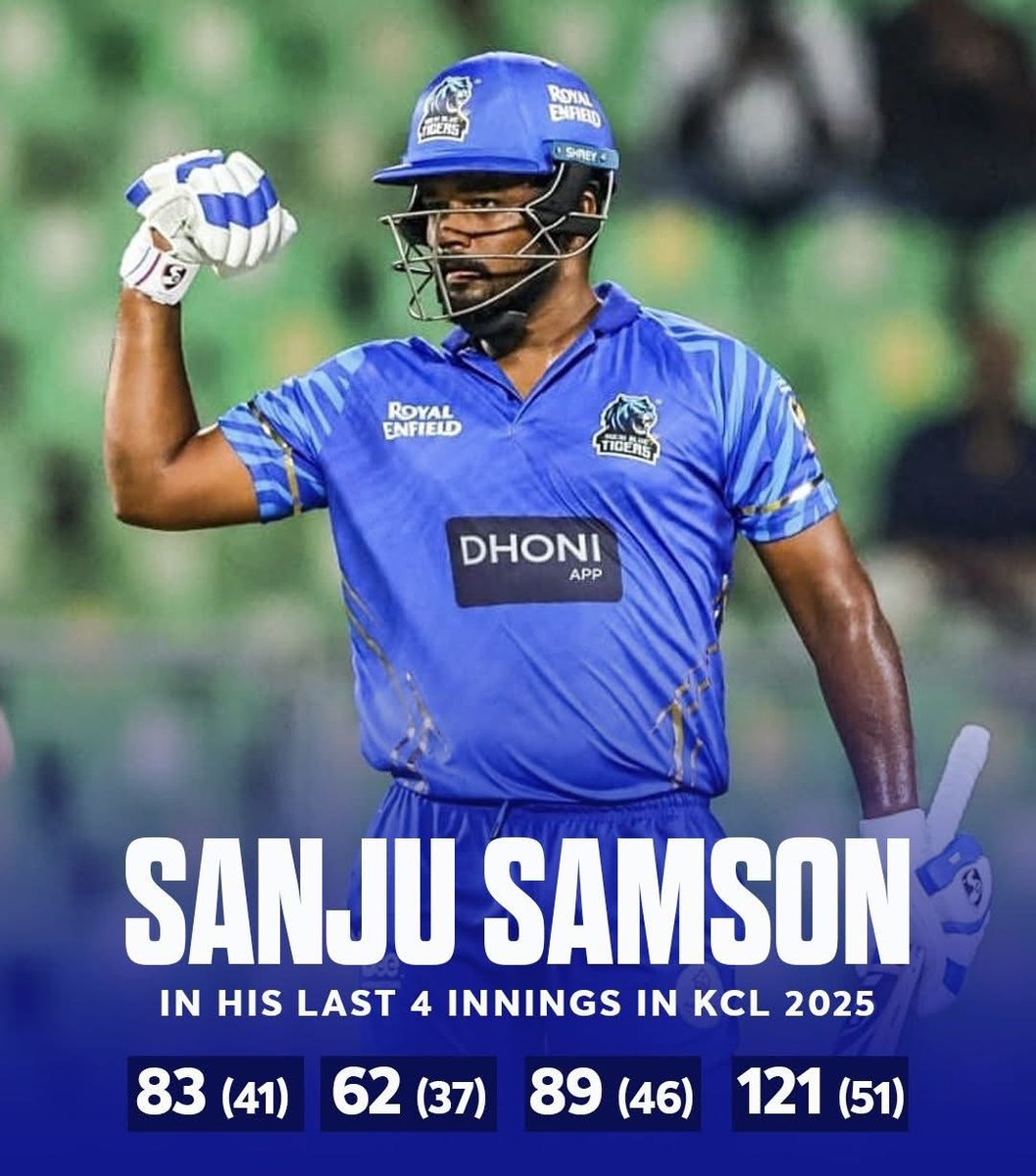 Sanju’s Kerala Cricket League form shows why he deserves a spot in India’s #AsiaCup playing XI. Experienced yet in his prime, his consistency &amp; explosive batting set him apart among young keeper-batsmen. Time to back class &amp; experience! 🔥🏏
<a href="/ShashiTharoor/">Shashi Tharoor</a> <a href="/IamSanjuSamson/">Sanju Samson</a> <a href="/BCCI/">BCCI</a>