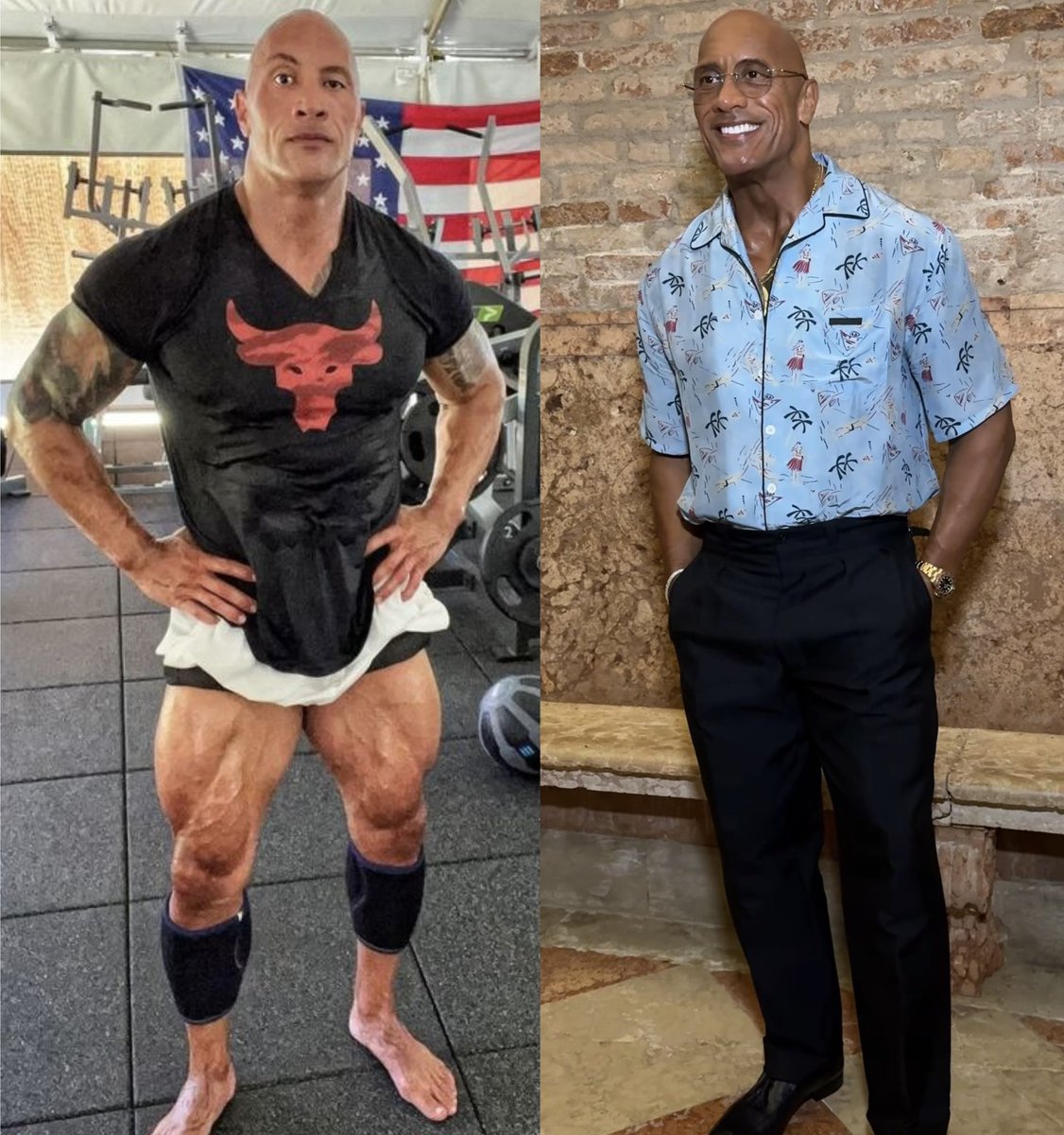 From The Rock to The Pebble.
60 lbs dropping from roughly 300 lbs to near 240 lbs, to authentically portray MMA fighter Mark Kerr in The Smashing Machine